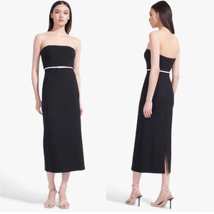 NWOT STAUD‎ Honeydew Midi Dress Black - Large